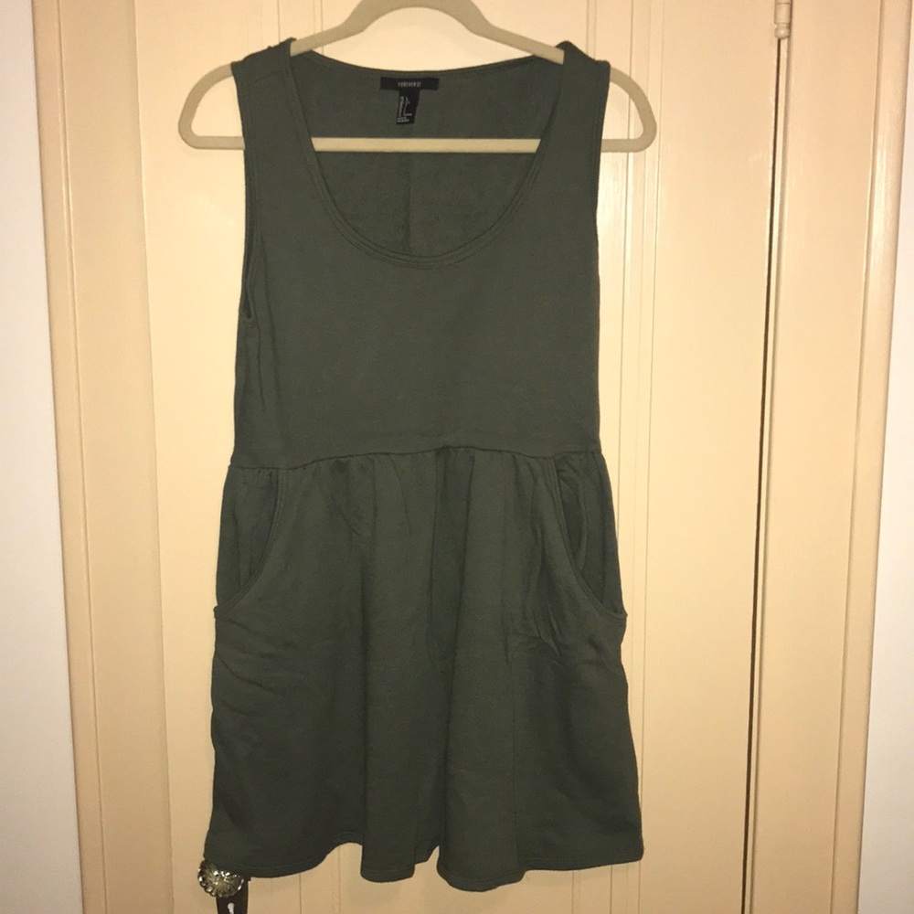 Hunter Green Cotton Tank Dress
